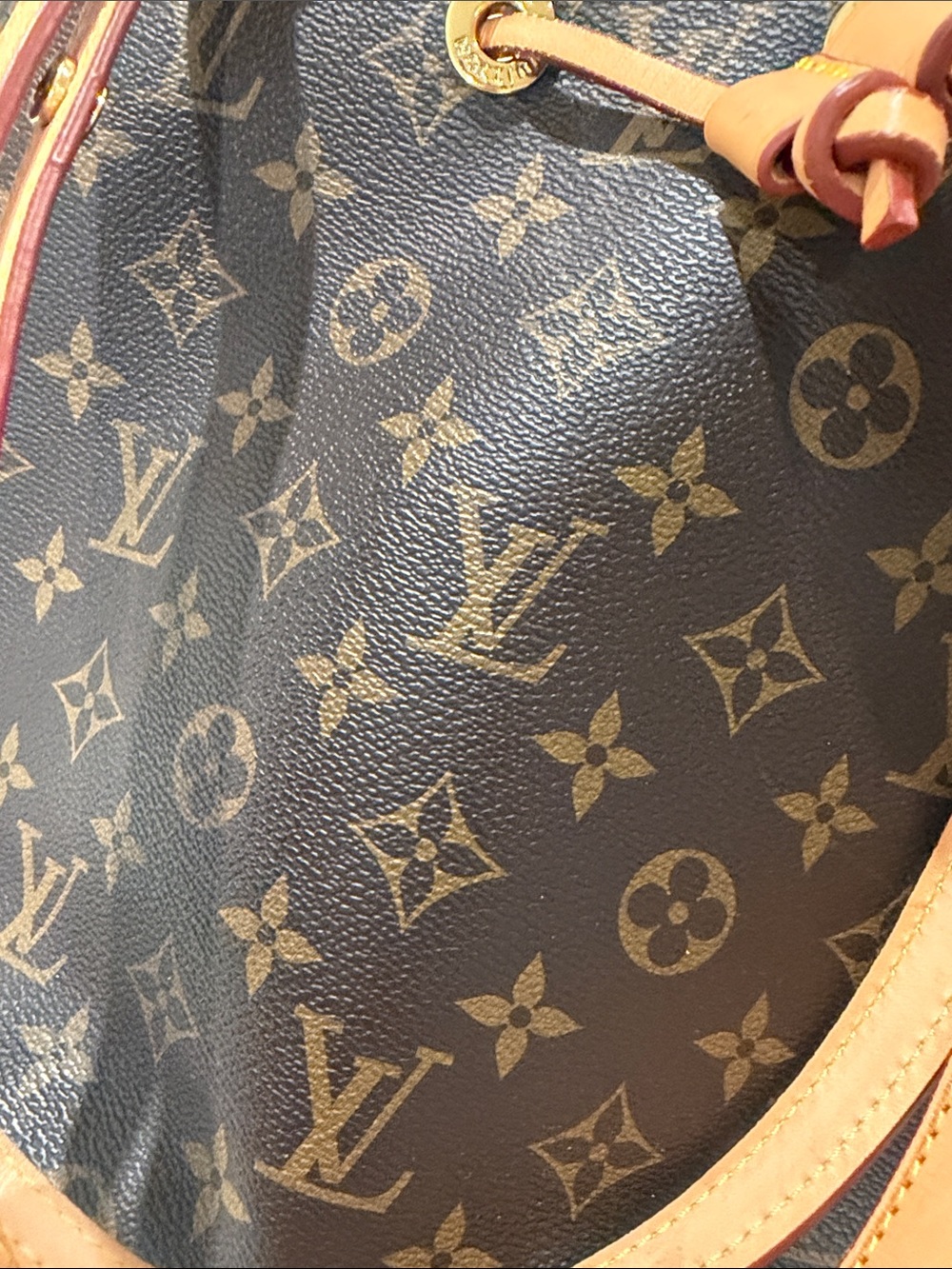 New Monogram Canvas Shoulder Bag in Brown with Tan Trim - Picture 8 of 10